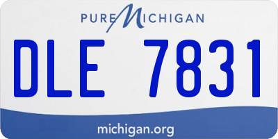 MI license plate DLE7831