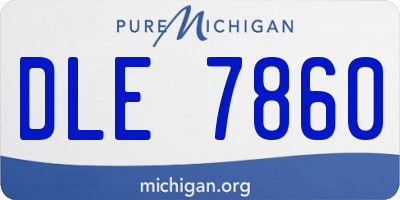 MI license plate DLE7860