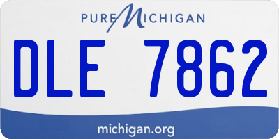 MI license plate DLE7862