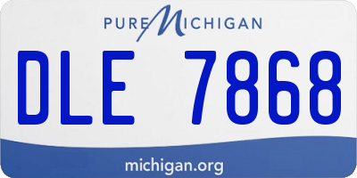 MI license plate DLE7868