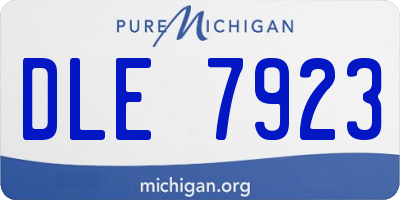 MI license plate DLE7923