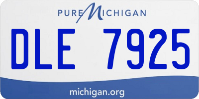 MI license plate DLE7925