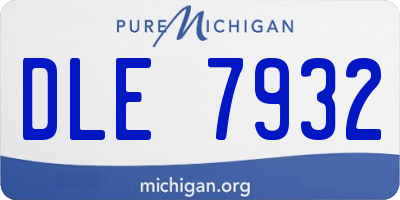MI license plate DLE7932