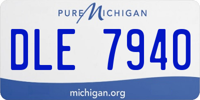 MI license plate DLE7940