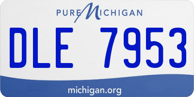 MI license plate DLE7953
