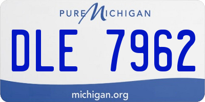 MI license plate DLE7962