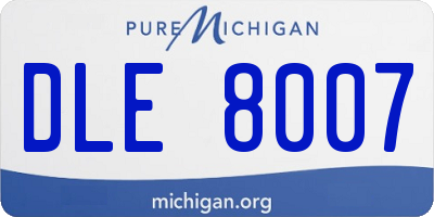 MI license plate DLE8007