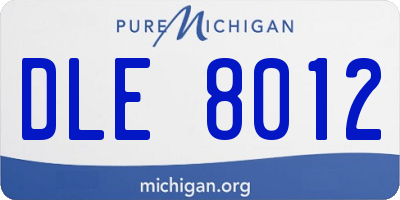 MI license plate DLE8012
