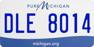 MI license plate DLE8014