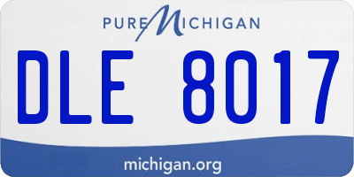 MI license plate DLE8017