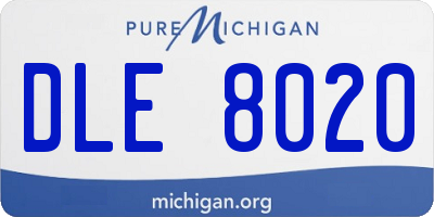 MI license plate DLE8020