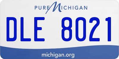 MI license plate DLE8021