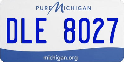 MI license plate DLE8027