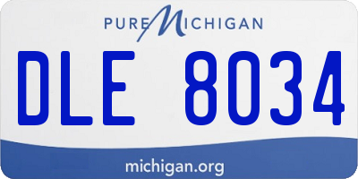 MI license plate DLE8034