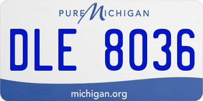 MI license plate DLE8036