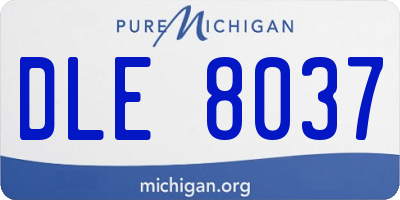 MI license plate DLE8037