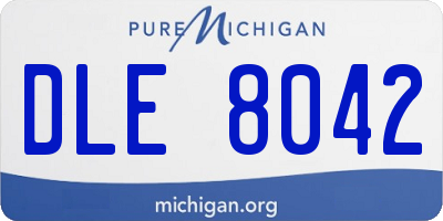 MI license plate DLE8042