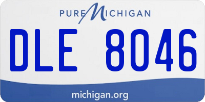 MI license plate DLE8046