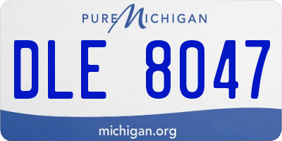 MI license plate DLE8047