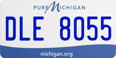 MI license plate DLE8055
