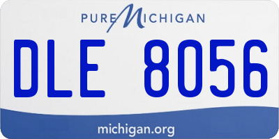 MI license plate DLE8056