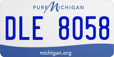 MI license plate DLE8058