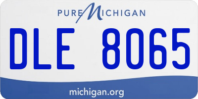 MI license plate DLE8065