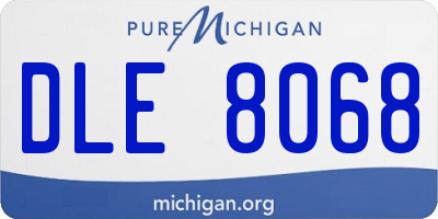 MI license plate DLE8068