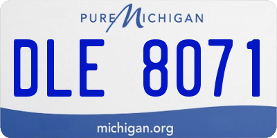 MI license plate DLE8071