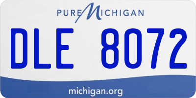 MI license plate DLE8072