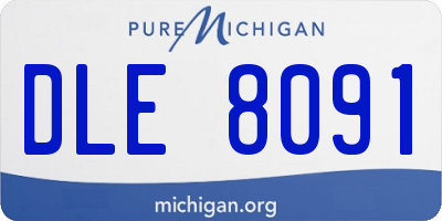MI license plate DLE8091