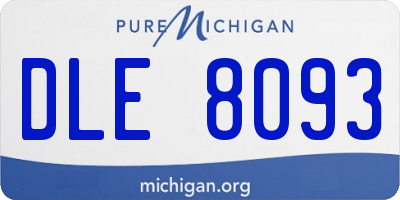 MI license plate DLE8093
