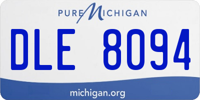 MI license plate DLE8094