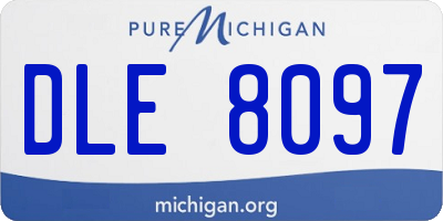 MI license plate DLE8097