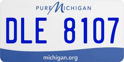 MI license plate DLE8107