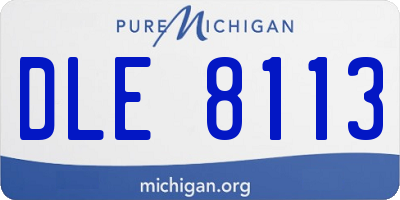 MI license plate DLE8113
