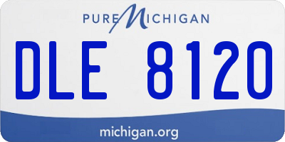 MI license plate DLE8120