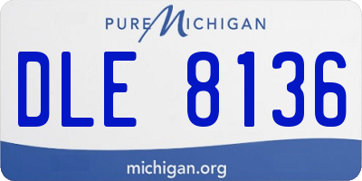 MI license plate DLE8136