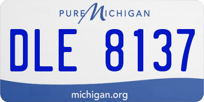 MI license plate DLE8137