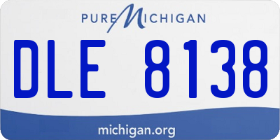 MI license plate DLE8138