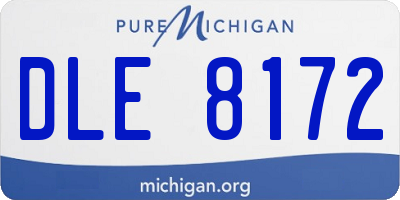 MI license plate DLE8172