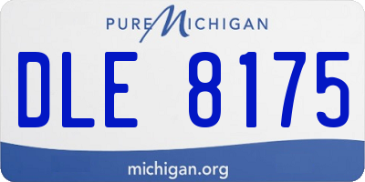 MI license plate DLE8175