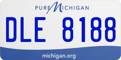 MI license plate DLE8188