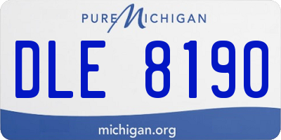 MI license plate DLE8190