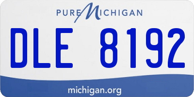 MI license plate DLE8192