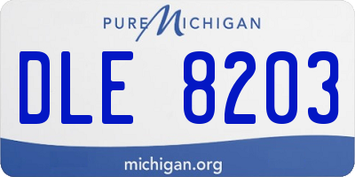 MI license plate DLE8203