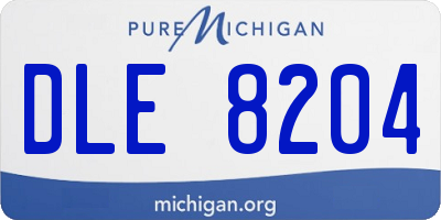 MI license plate DLE8204