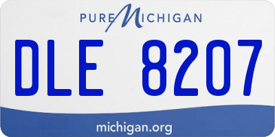 MI license plate DLE8207