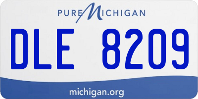 MI license plate DLE8209