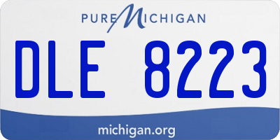 MI license plate DLE8223